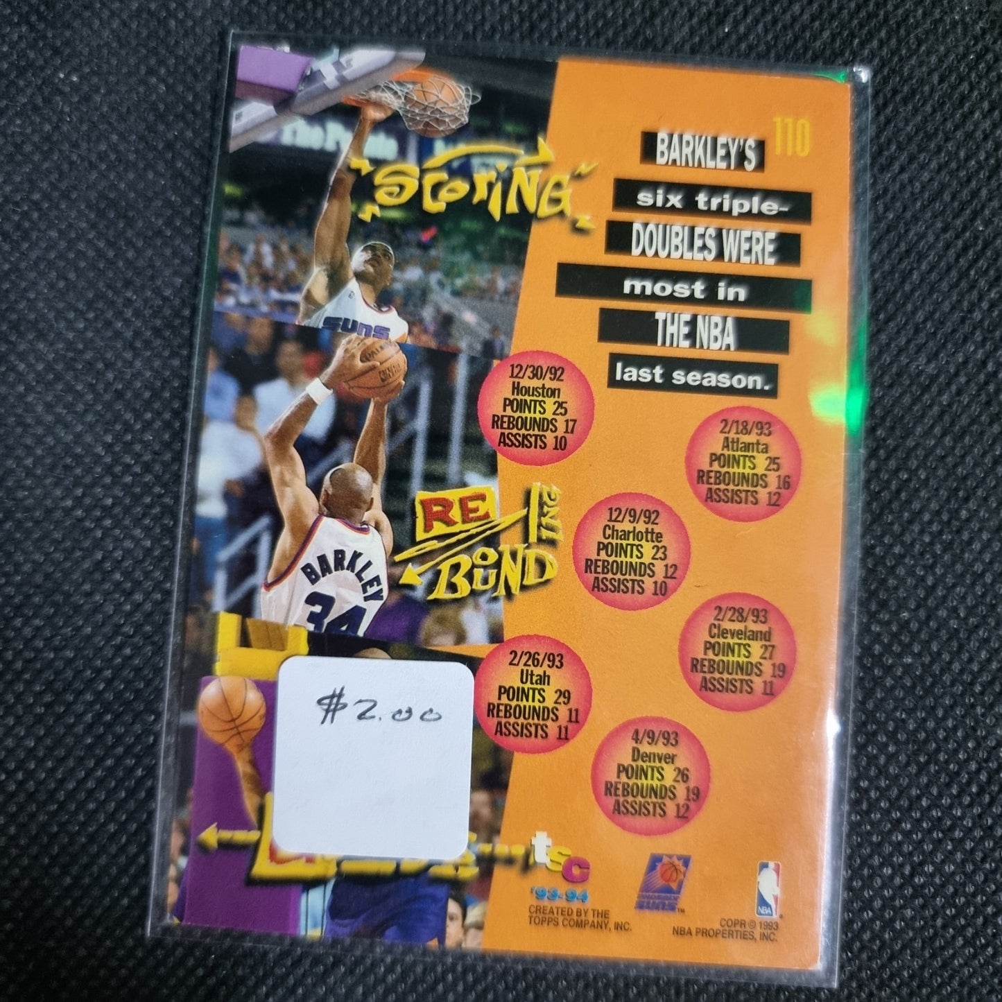 1993-94 STADIUM CLUB MEMBERS ONLY CHARLES BARKLEY PHOENIX SUNS #110