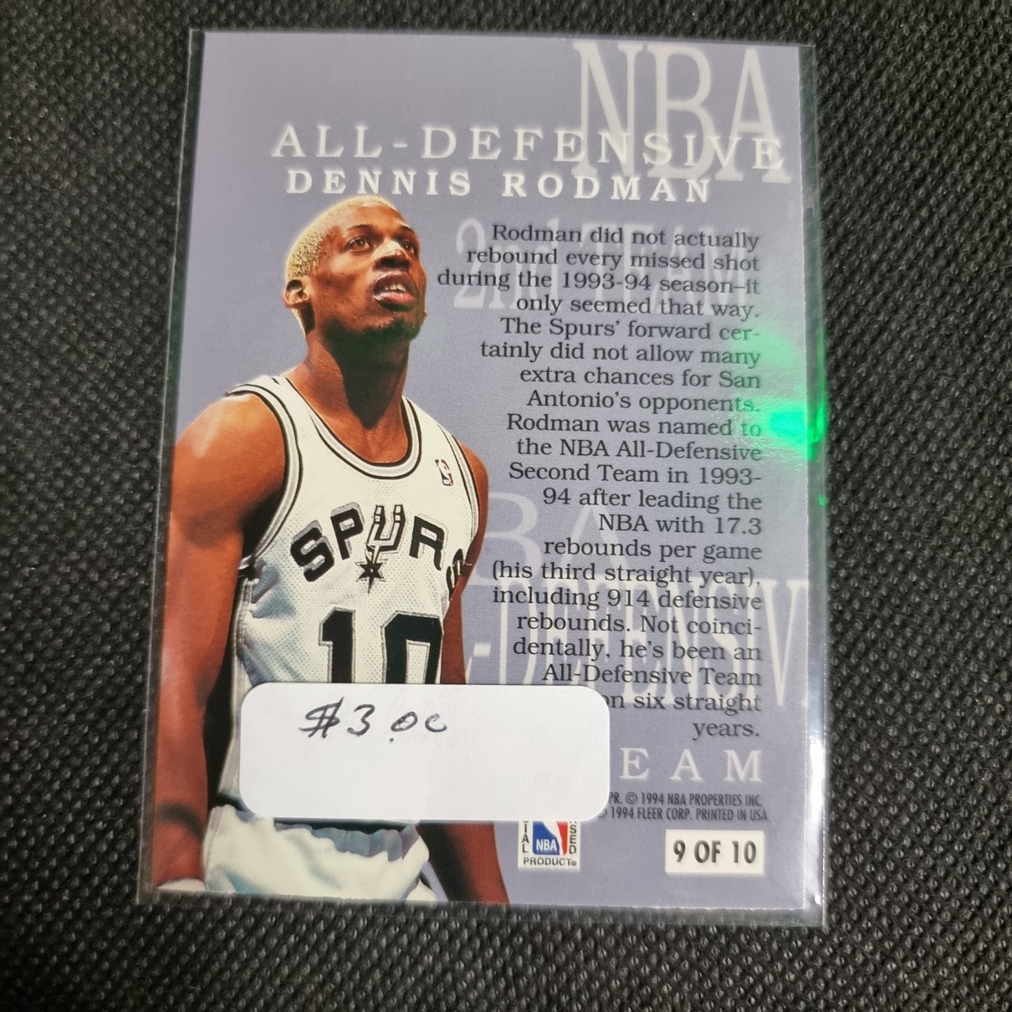 1994-95 Fleer NBA All-Defensive 2nd Team #9 Dennis Rodman