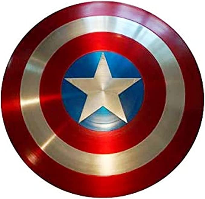 Captain America Shield 24 Inch Mild Steel Captain America Round Shield Leather Grip
