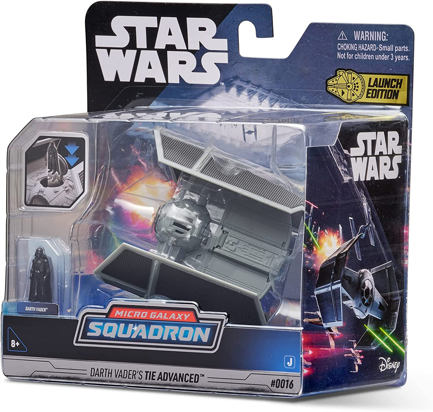 Star Wars Micro Galaxy Squadron Starfighter Class Darth Vader’s TIE Advanced - 5-Inch Vehicle with 1-Inch Darth Vader Micro Figure