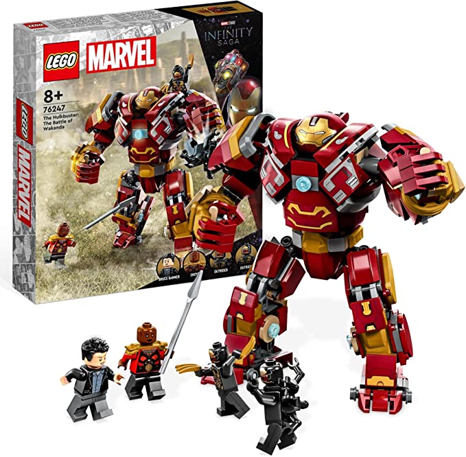 LEGO Marvel The Hulkbuster: The Battle of Wakanda 76247 Building Toy Set; Mech and Minifigures; Gift for Kids Aged 8+ (385 Pieces)