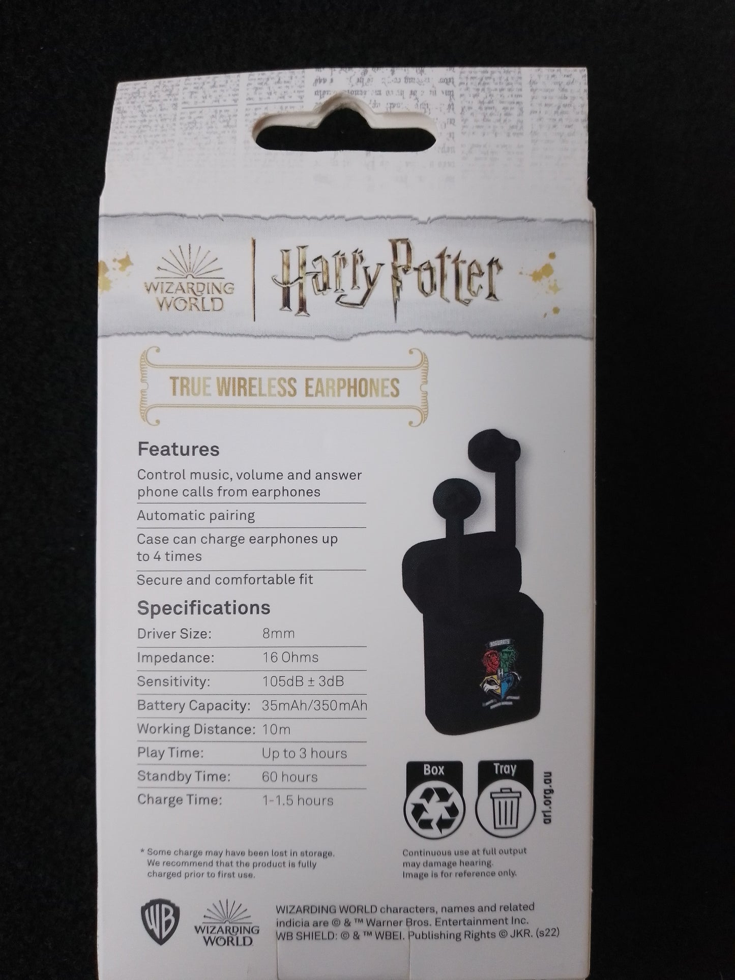 Harry Potter True Wireless Earphones - Black - N05716