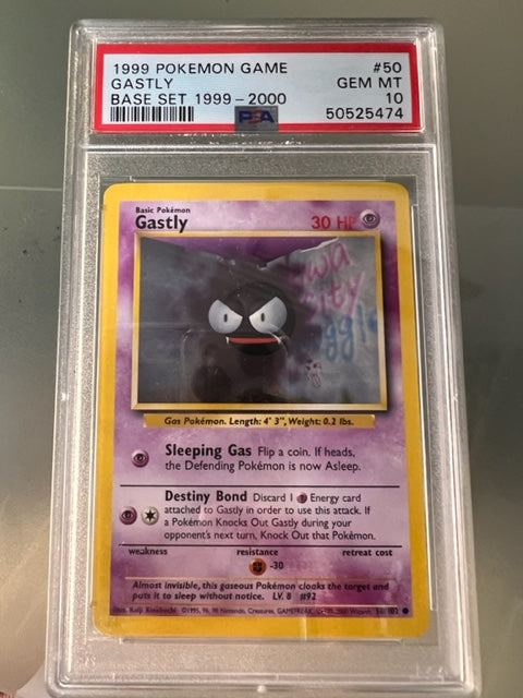 The Pokemon Card Game: 1999 Pokemon Game - Gastly - PSA 10