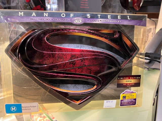 Man of Steel Blu-Ray 3D DVD 4-Disc, Limited Edition 02834/16,000 RARE SUPER MAN