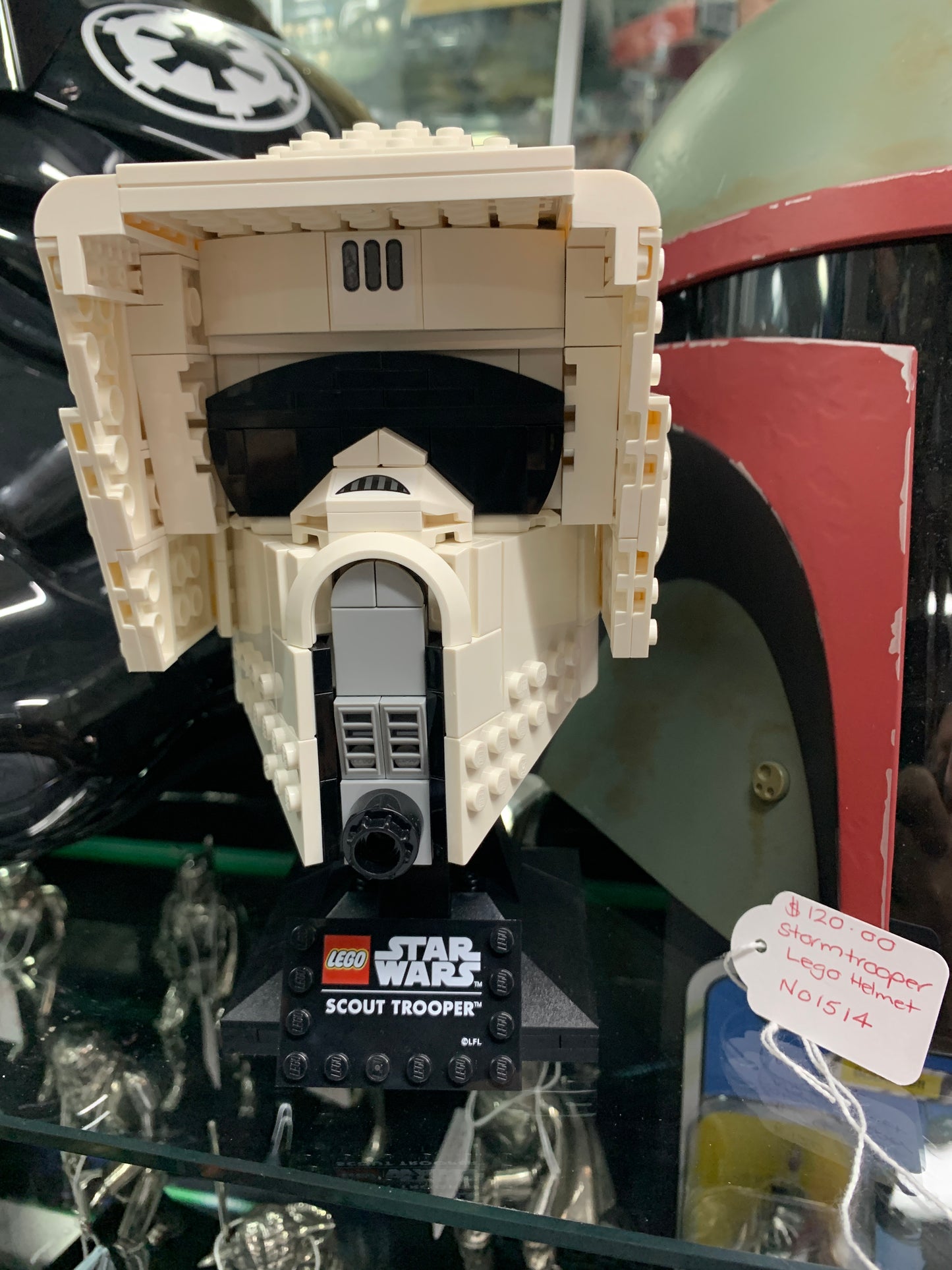 Star Wars lego helmet scout trooper no box already built