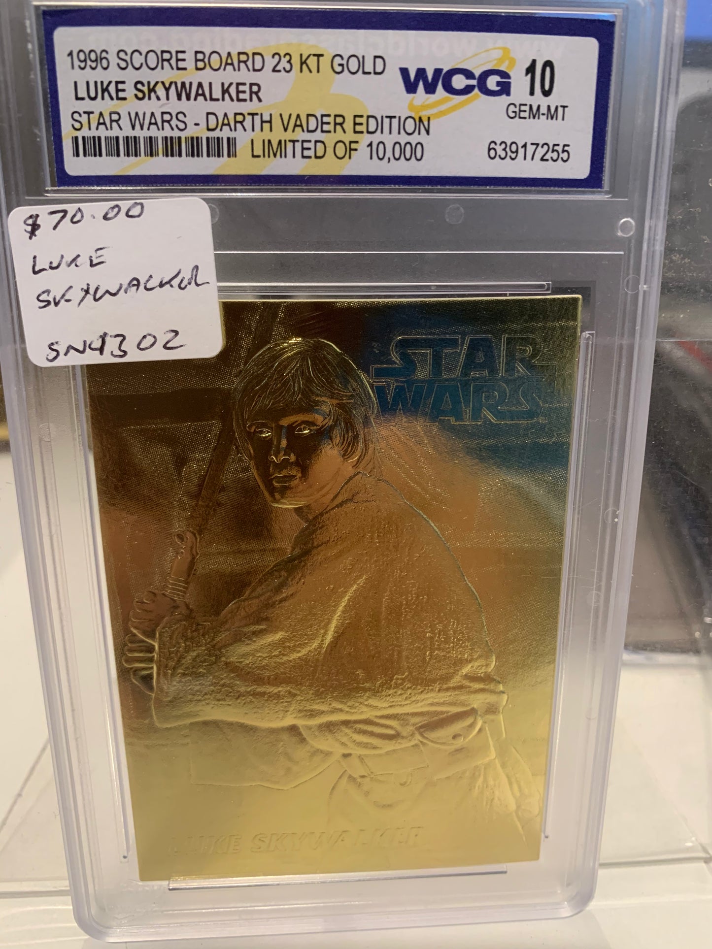 Star Wars Luke sky Walker Gold card