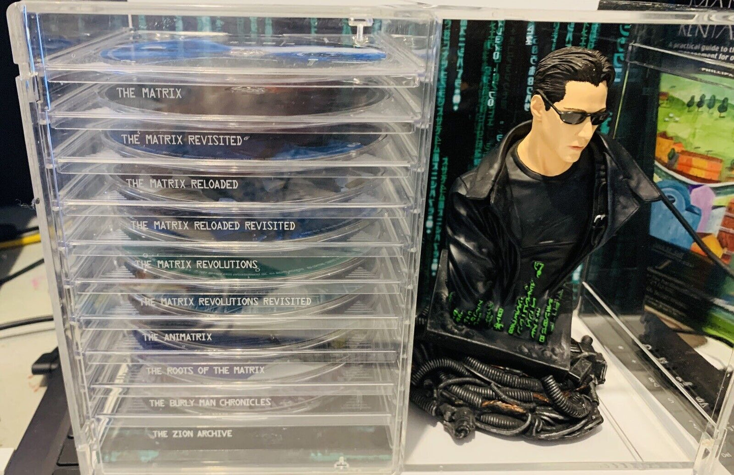 Matrix Dvd set With Solid Resin Figure In Perspex Case