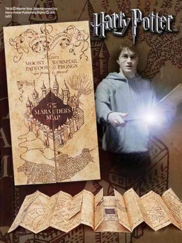 Harry Potter Map Del Marauders 1/1 MARAUDER'S MAP Official Noble Collection