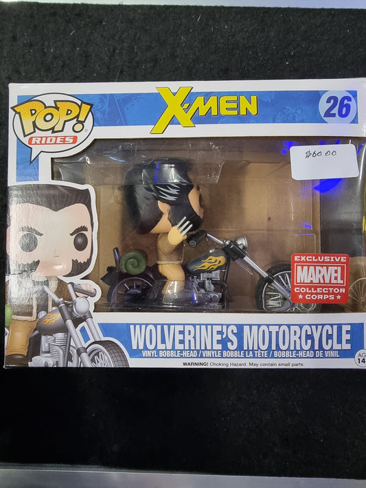 FUNKO POP X-MEN WOLVERINE'S MOTORCYCLE #26 EXCLUSIVE MARVEL COLLECTOR