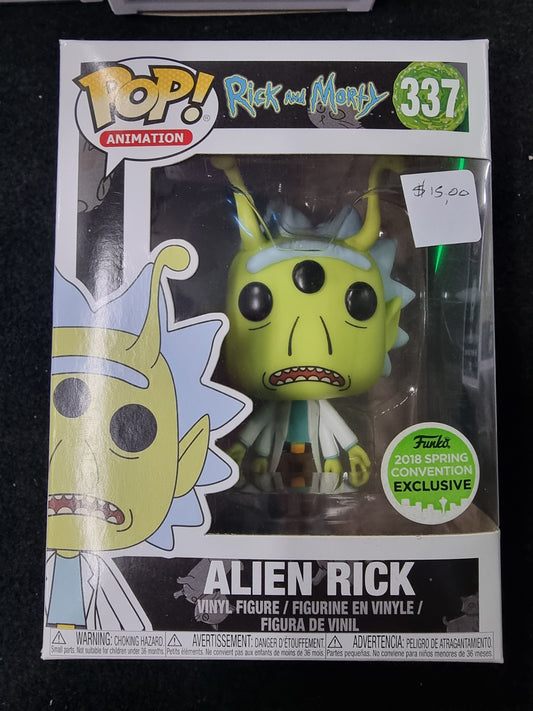 FUNKO POP RICK AND MORTY ALIEN RICK 2018 SPRING CONVENTION EXCLUSIVE #337