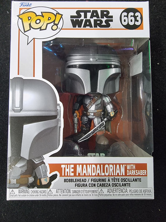 FUNKO POP STAR WARS THE MANDALORIAN WITH DARKSABER #663