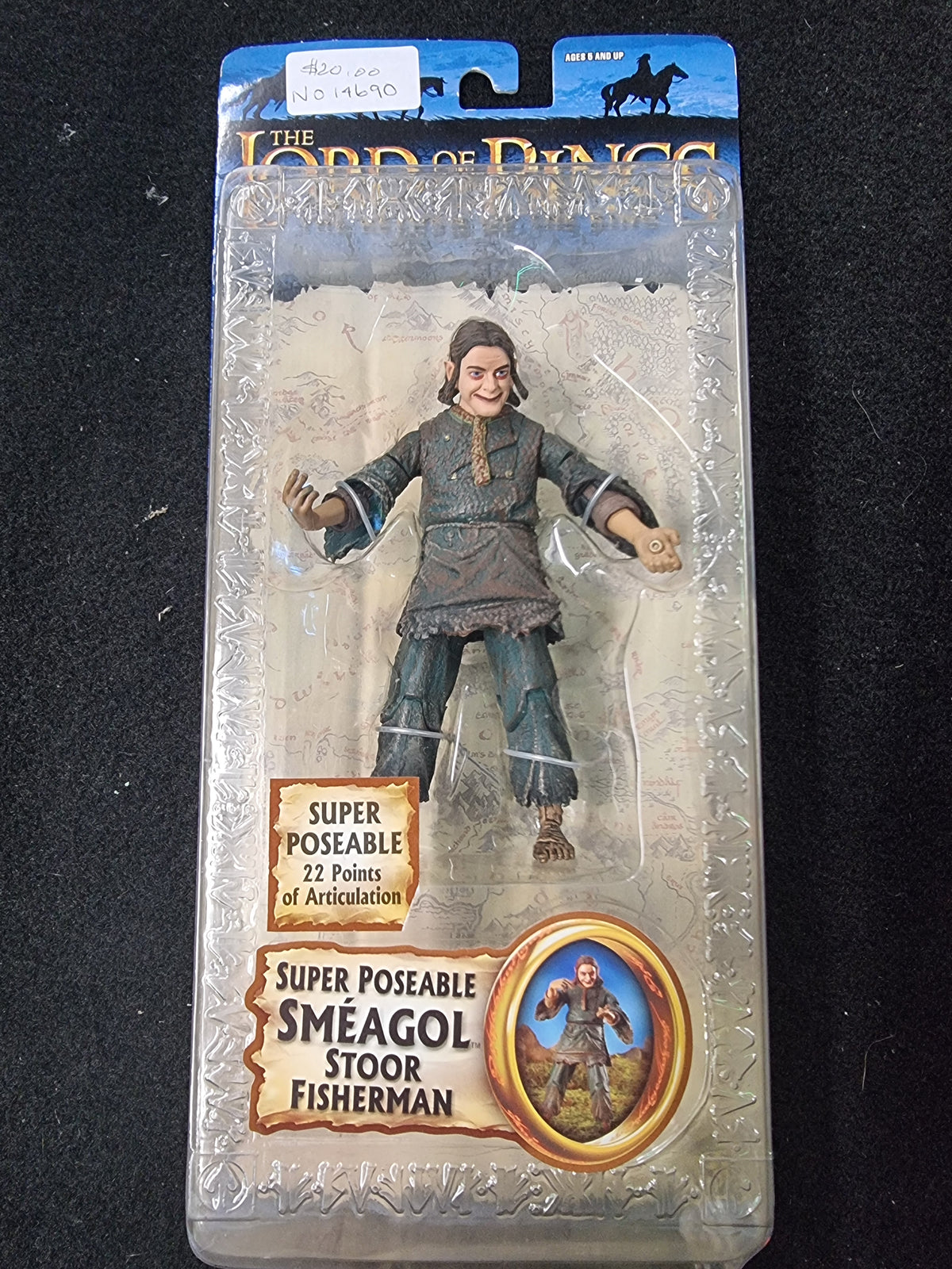 THE LORD OF THE RINGS THE RETURN OF THE KING SUPER POSEABLE SMEAGOL STOOR FISHERMAN