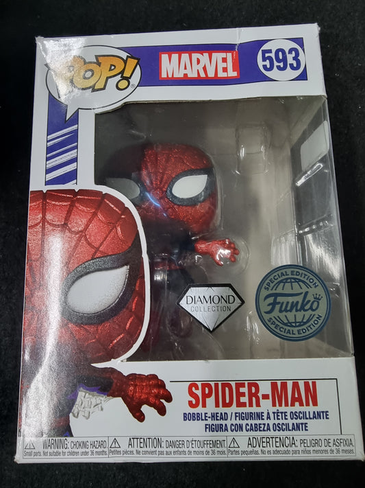 FUNKO POP MARVEL SPIDER-MAN #593 DIAMOND  SPECIAL EDITION (BOX DAMAGED)