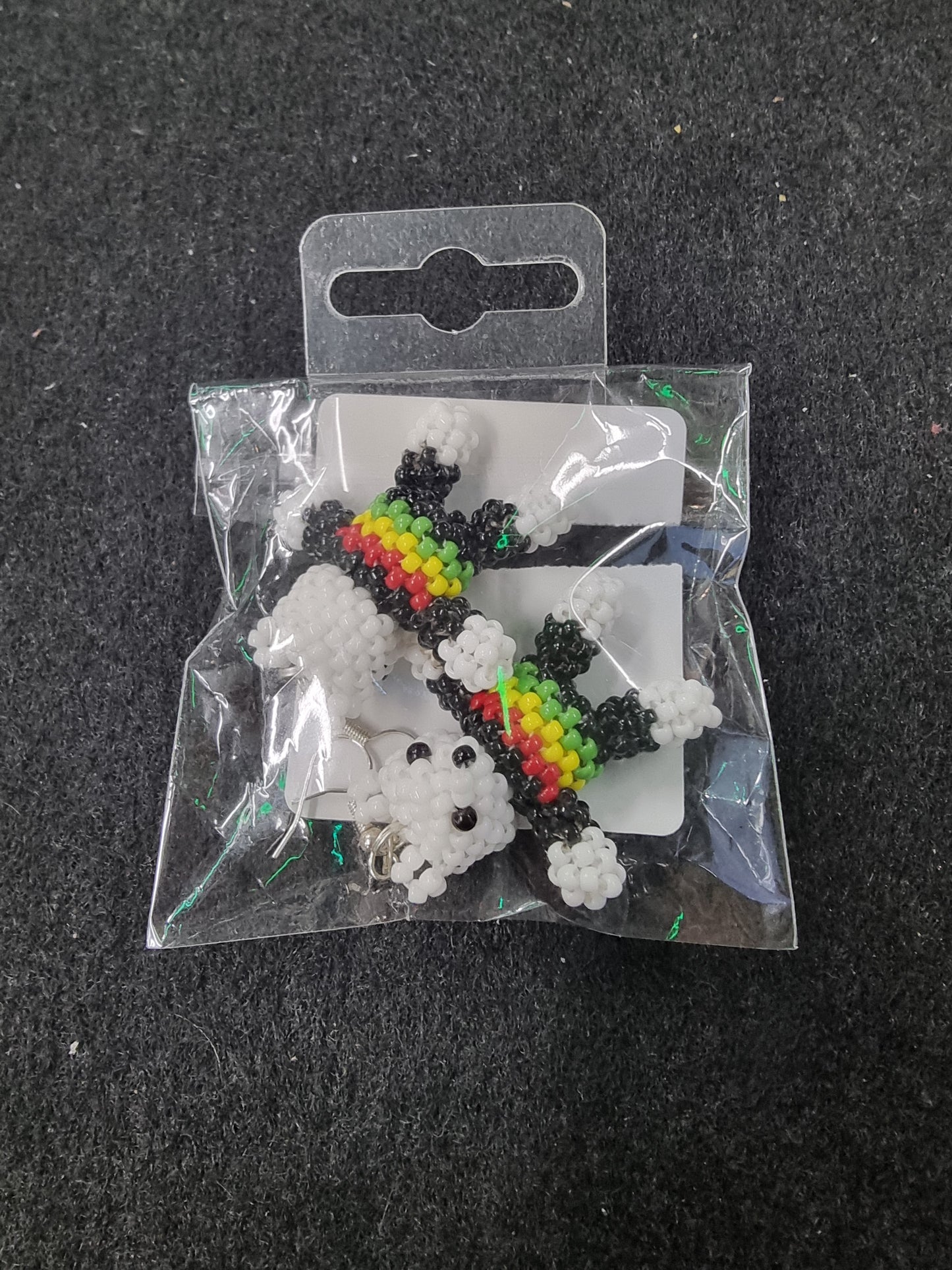 Panthers Bear Beaded Earrings