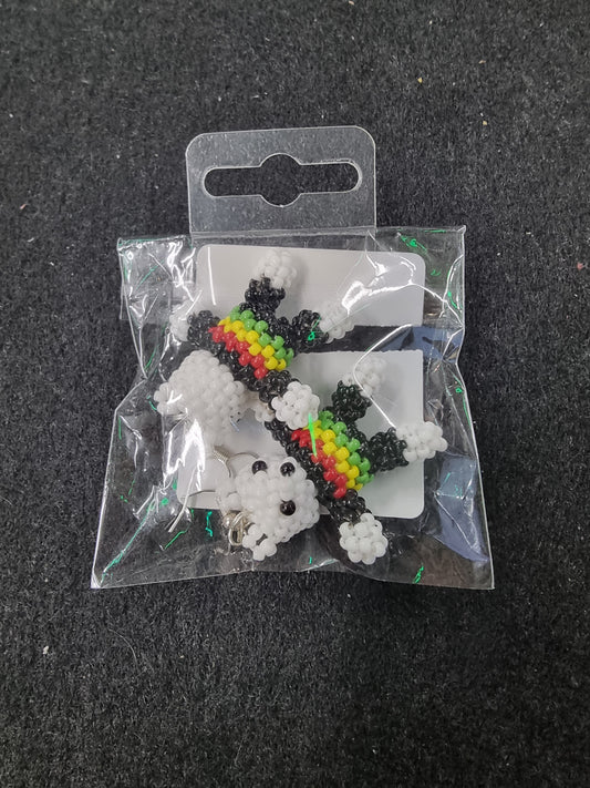 Panthers Bear Beaded Earrings