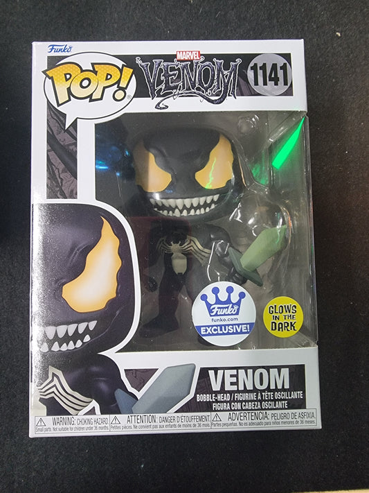 FUNKO POP MARVEL VENOM FUNKO EXCLUSIVE #1141 GLOWS IN THE DARK