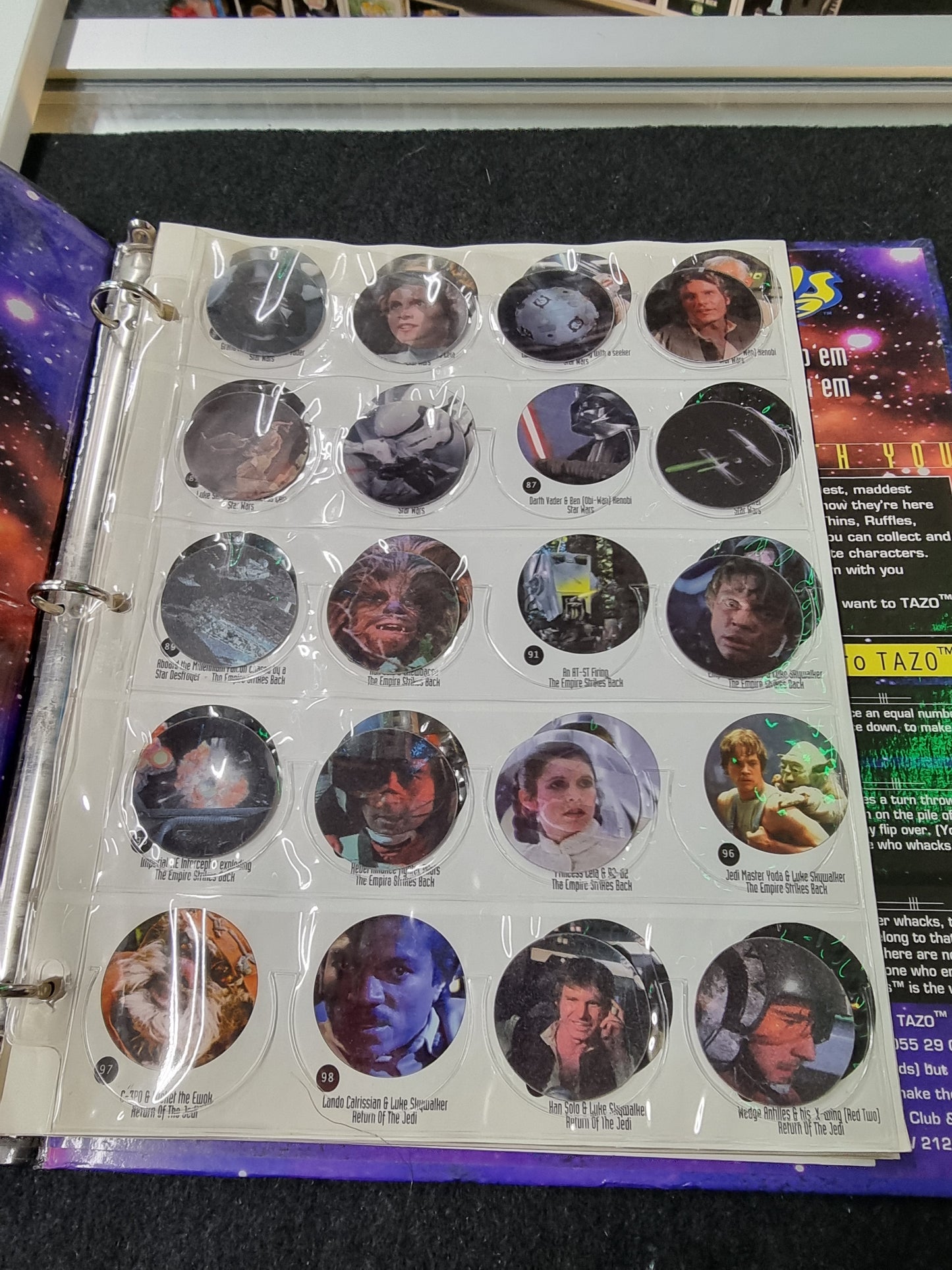 STAR WARS TRILOGY THE OFFICIAL TAZOS COLLECTORS ALBUM (NOT COMPLETE)