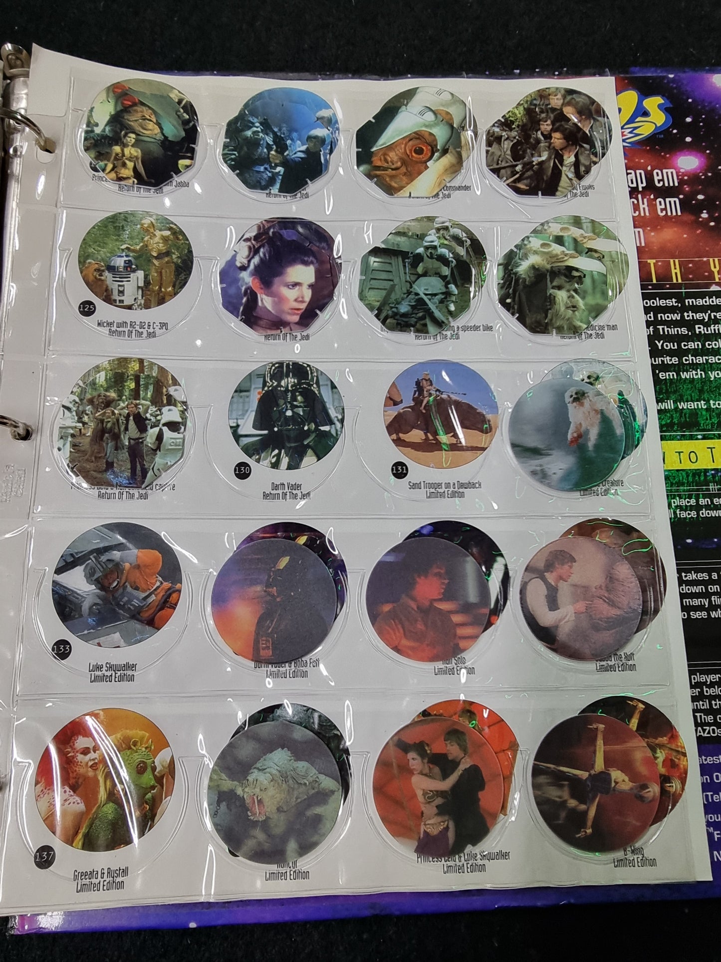 STAR WARS TRILOGY THE OFFICIAL TAZOS COLLECTORS ALBUM (NOT COMPLETE)