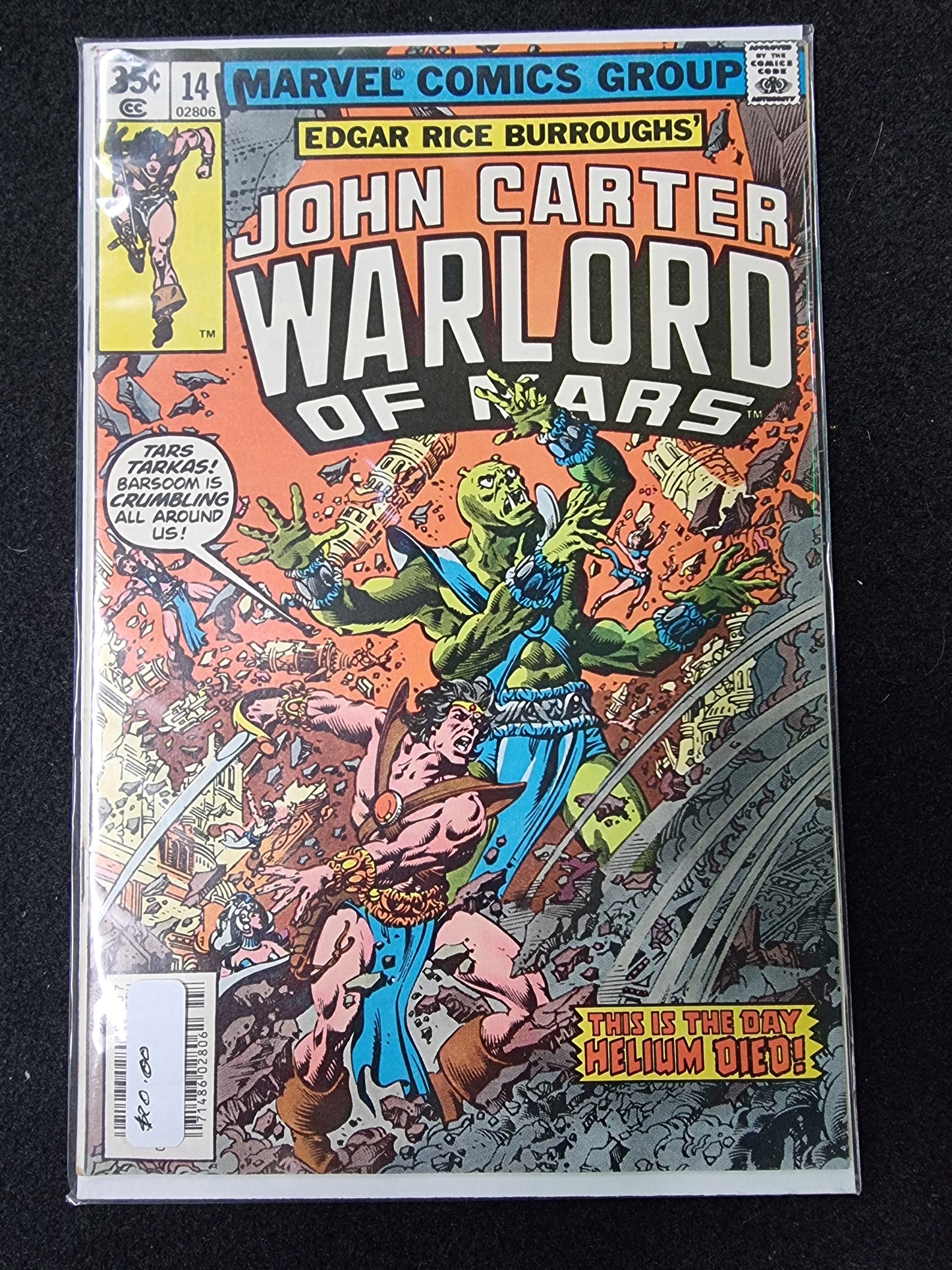 JOHN CARTER WARLORD OF MARS #14 MARVEL COMICS 1978 VF NEWSSTAND