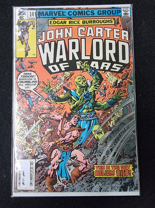 JOHN CARTER WARLORD OF MARS #14 MARVEL COMICS 1978 VF NEWSSTAND