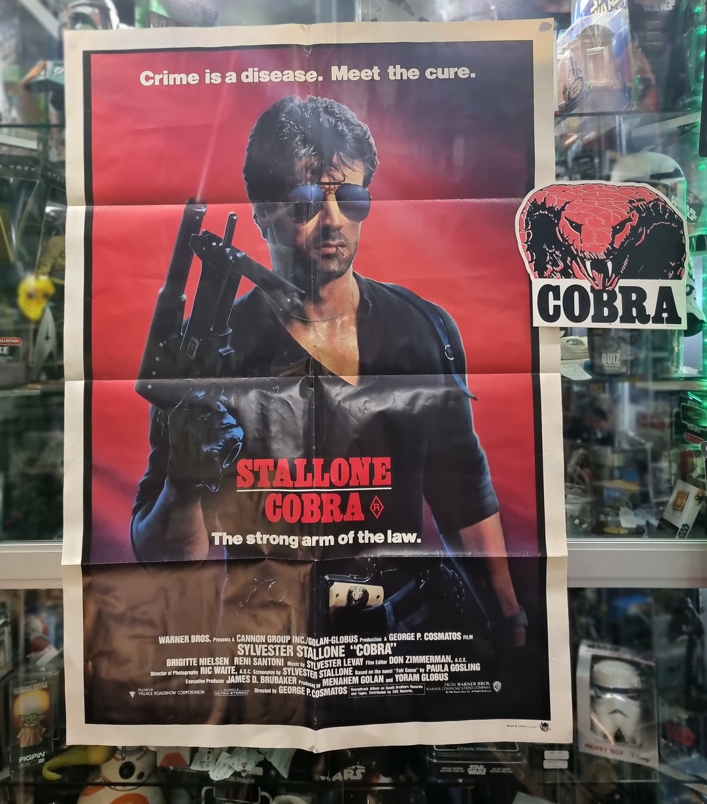 COBRA Original One Sheet Movie Poster Sylvester Stallone And Two Way Sign