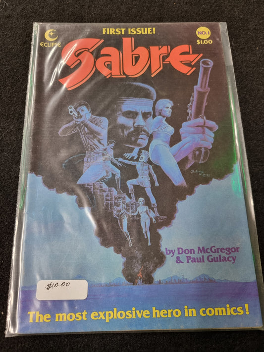 SABRE #1 PAUL GULACY! FN 1982 ECLIPSE COMICS