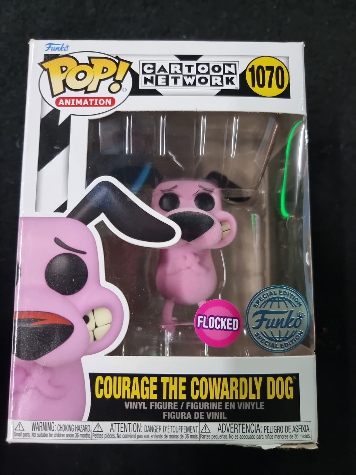 FUNKO POP CARTOON NETWORKI COURAGE THE COWAARDLY DOG FLOCKED SPECIAL EDITION #1070