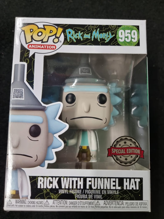 FUNKO POP RICK AND MORTY RICK WITH FUNNEL HAT #959