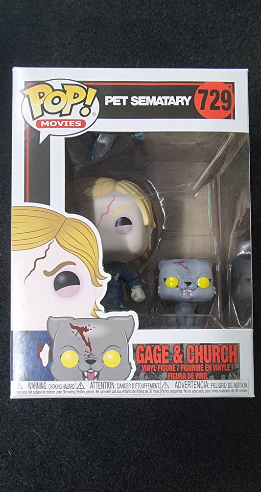 FUNKO POP PET SEMATARY GAGE & CHURCH #729