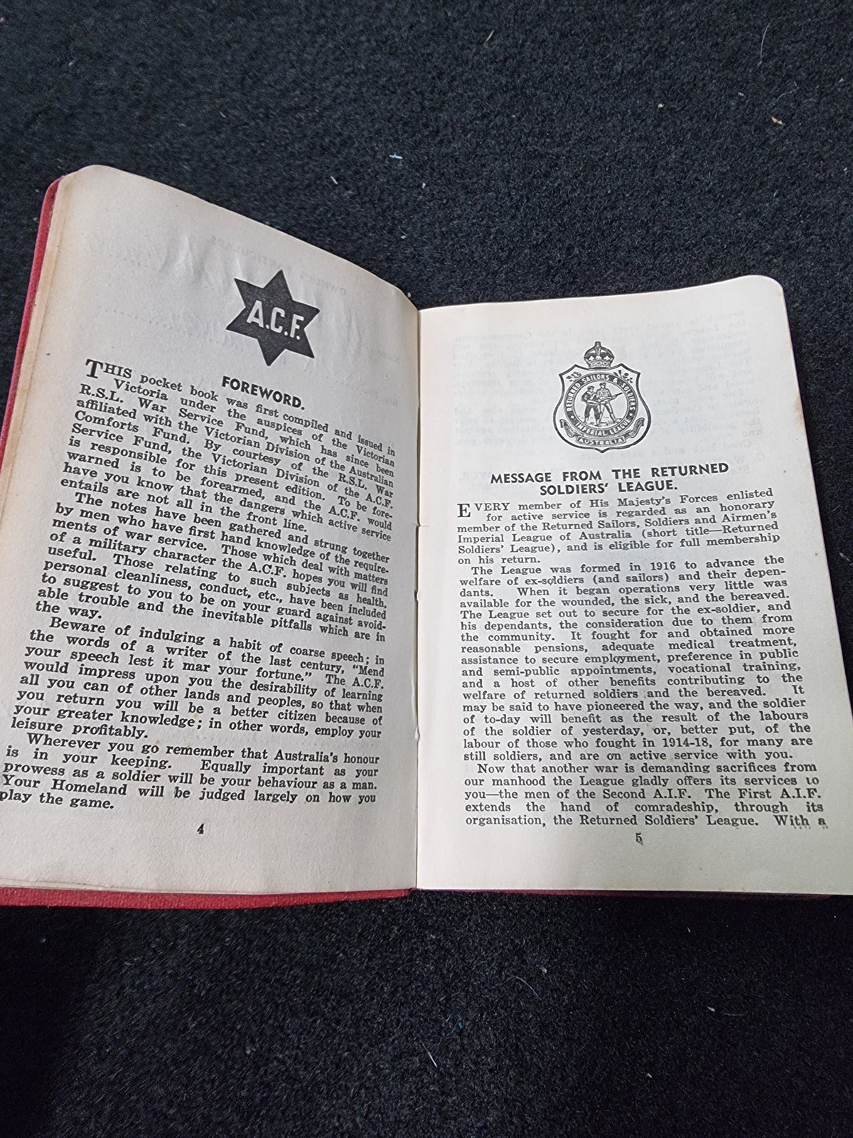 THE AUSTRALIAN SOLDIER'S POCKET BOOK 1940