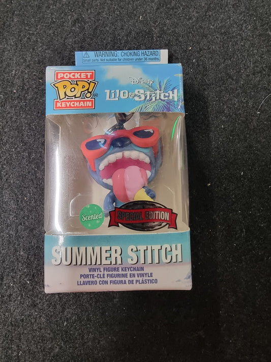 POCKET POP DISNEY LILO & STITCH KEYCHAIN SUMMER STITCH SPECIAL EDITION