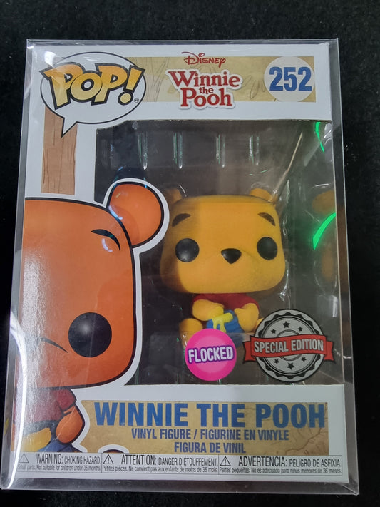 FUNKO POP DISNEY WINNIE THE POOH FLOCKED SPECIAL EDITION #252
