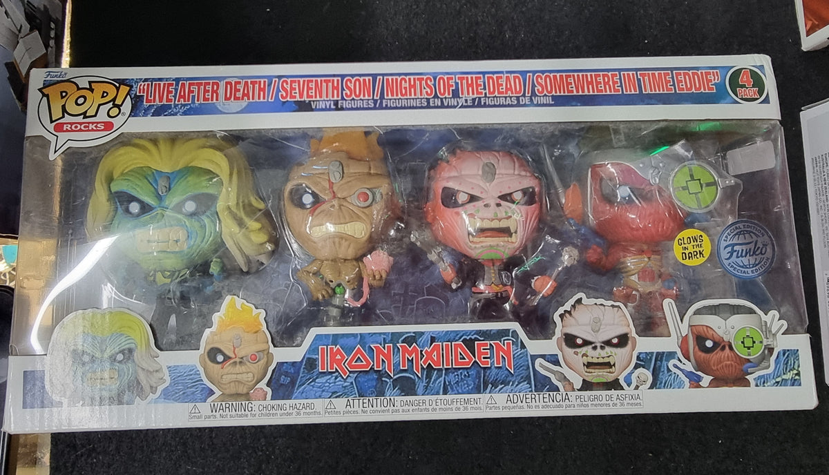 FUNKO POP IRON MAIDEN 4 PACK GLOW IN THE DARK