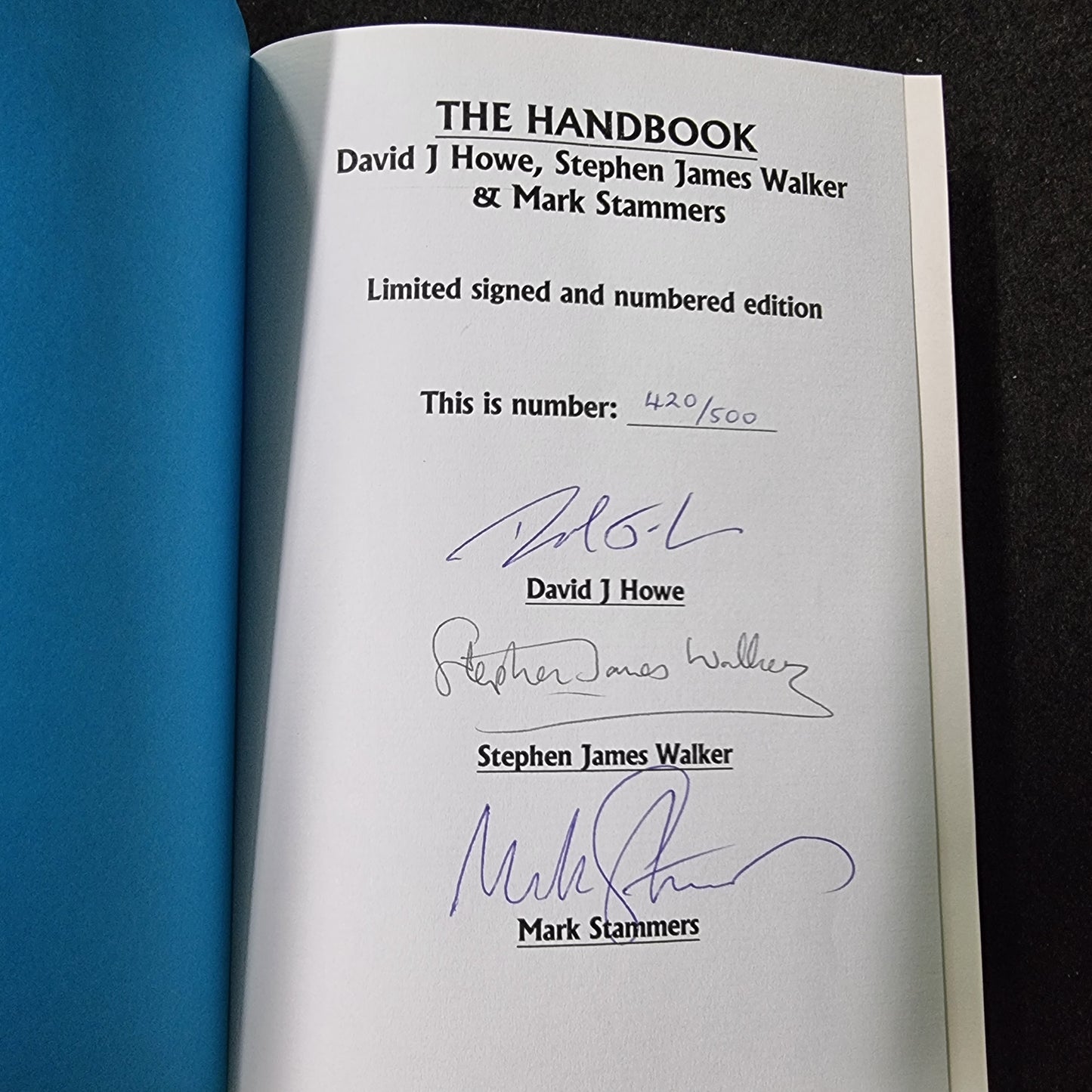 Handbook the official and unauthorised guide to the production of Doctor Who Signed Book