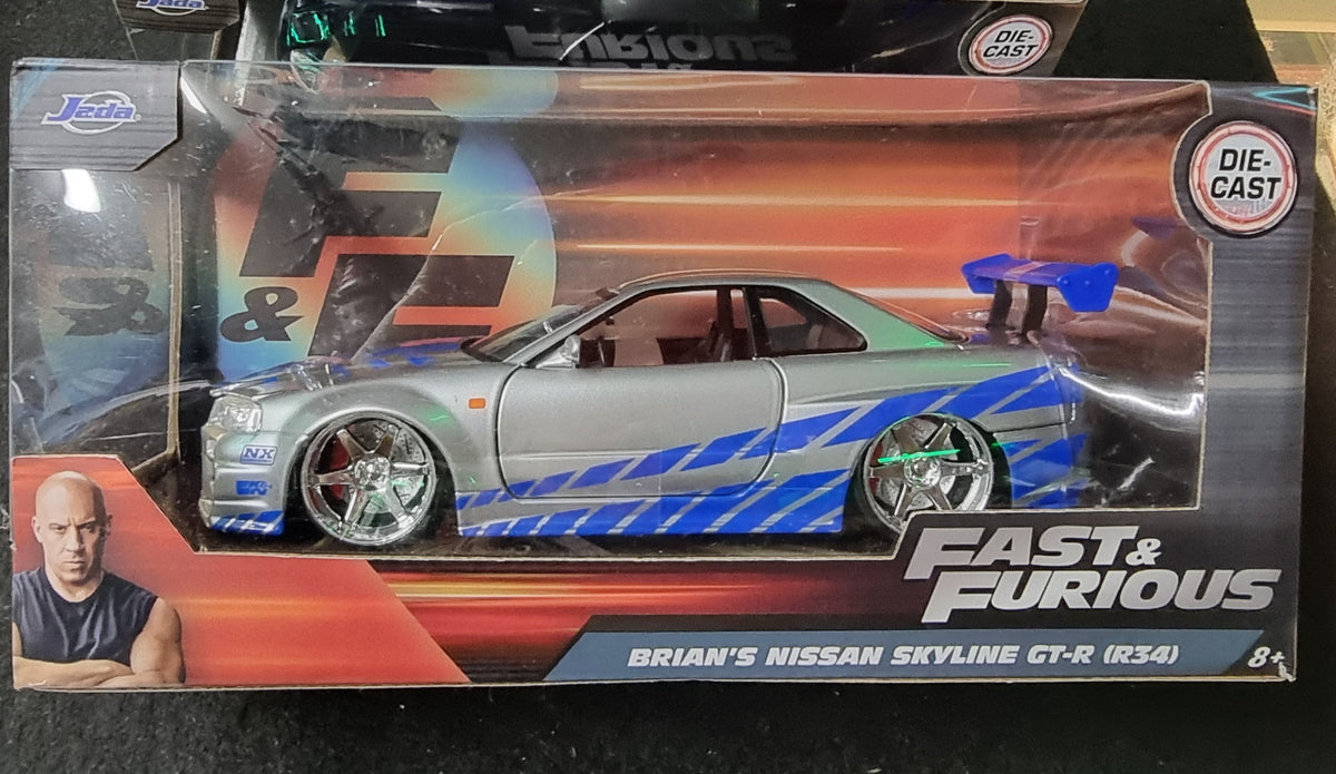 FAST & FURIOUS BRIAN'S NISSAN SKTLINE GT-R (R34) JADA DIE CAST