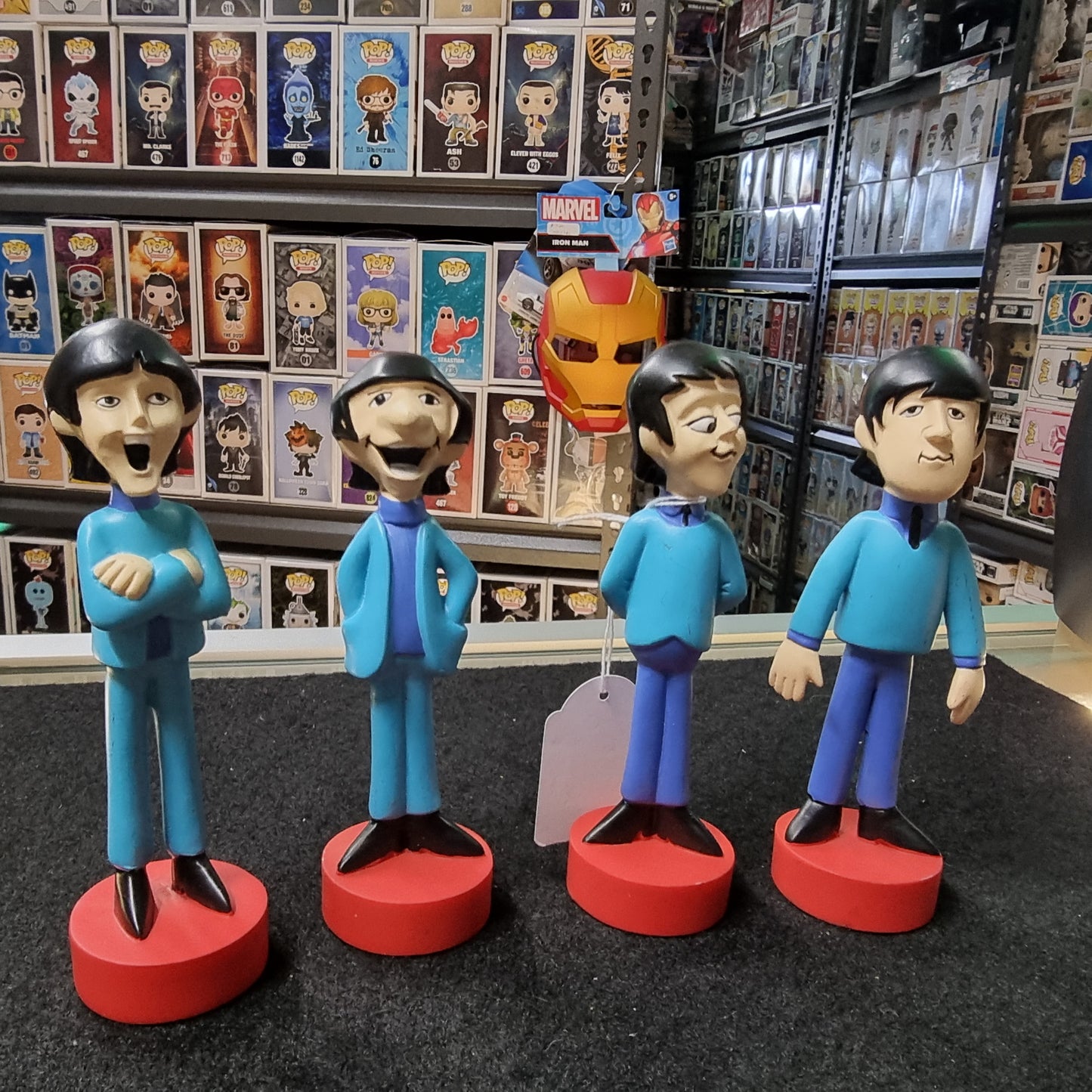 THE BEATLES CARTOON MODEL FIGURES MADE FROM HARD RESIN LIKE McFARLANE FAB FOUR!No Box
