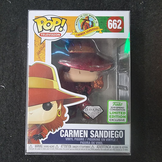FUNKO POP CARMEN SANDIEGO DIAMOND COLLECTION 2019 SPING CONVENTION #662 Captain Comics and Collectables Pty Ltd
