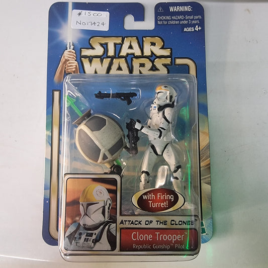 Star Wars Attack Of The Clones Republic Gunship Pilot Clone Trooper W/Turret