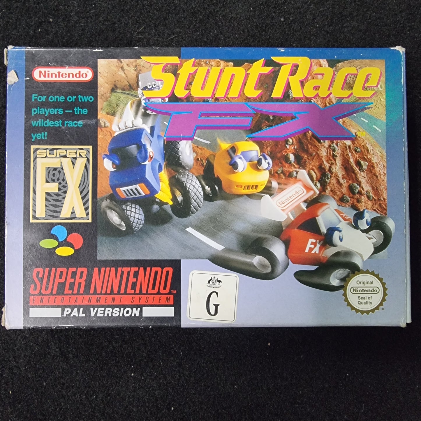 Stunt Race FX SNES Super Nintendo PAL Genuine Cart Boxed + Manual