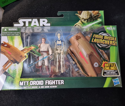 Star Wars MTT Droid Fighter with Battle Droid & obi - Wan Kenobi