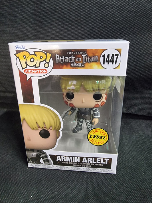 FUNKO POP ATTACK ON TITAN ARMIN ARLELT # 1447 CHASE EDITION