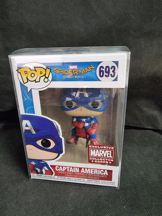 FUNKO POP MARVEL SPIDER-MAN HOMECOMING CAPTAIN AMERICA #693 COLLECTOR CORP