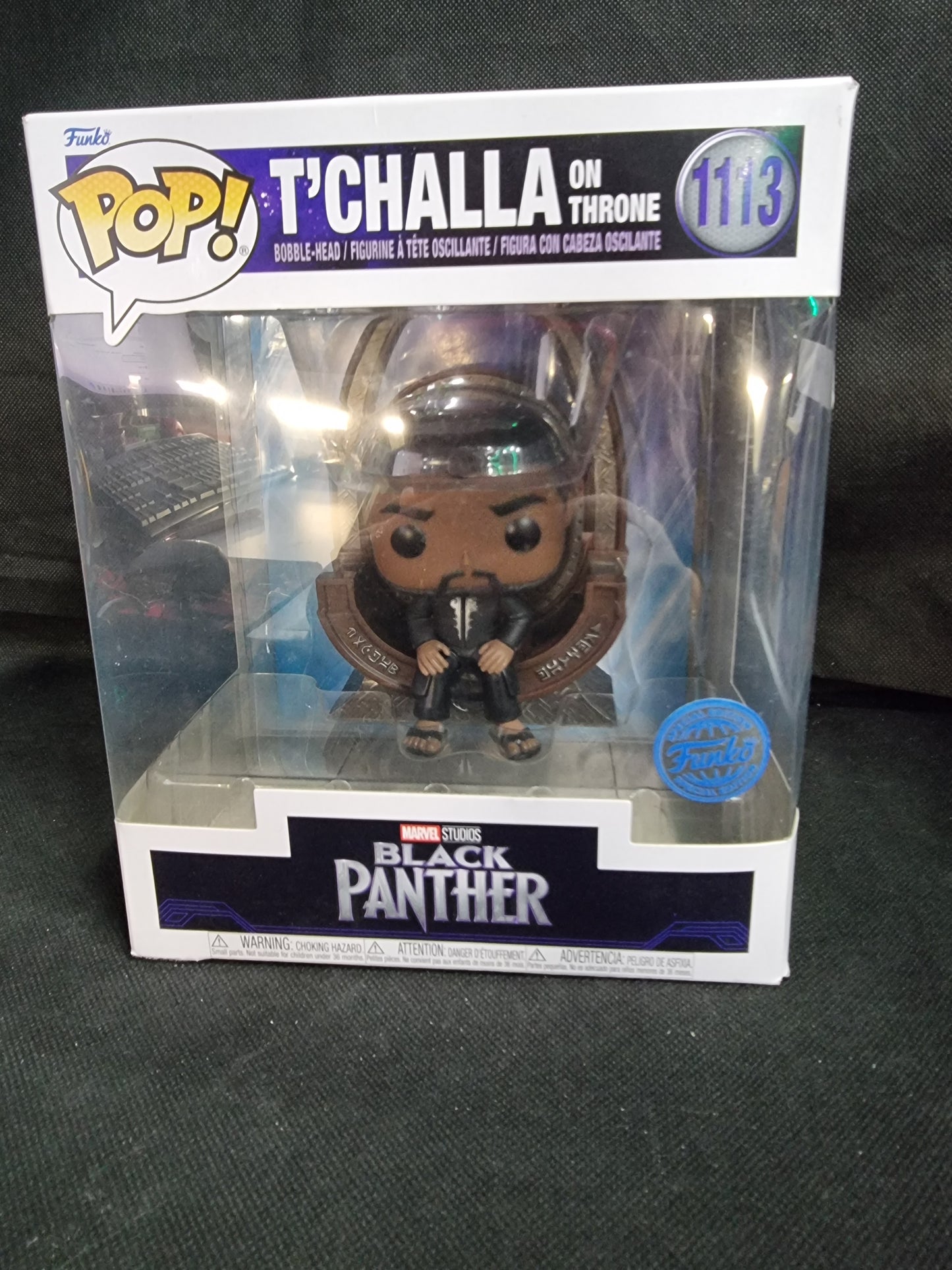 FUNKO MARVEL BLACK PANTHER T'CHALLA ON THRONE #1113 SPECIAL EDITION