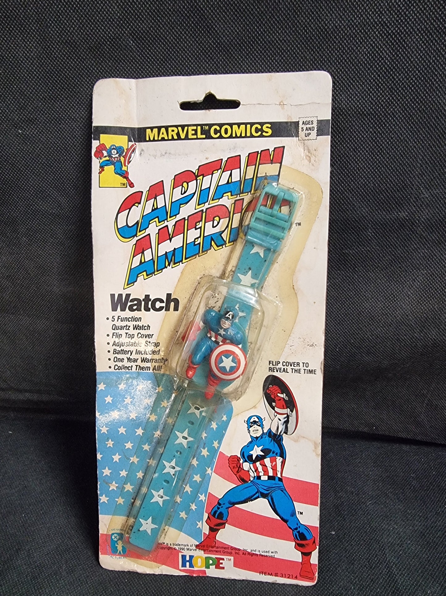 MARVEL COMIC CAPTAIN AMERICA WATCH 1990 Captain Comics and Collectables Pty Ltd