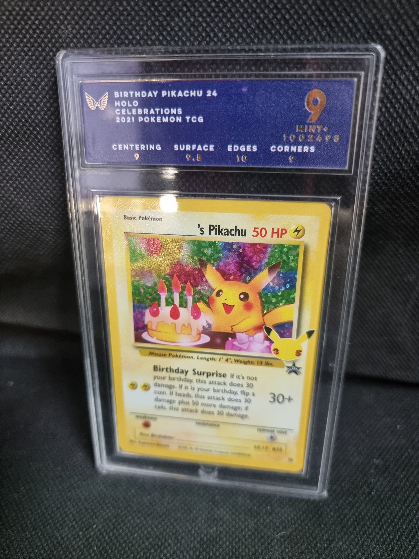 Birthday Pikachu Holo ARK TCG 9 Mint WOTC 2000 Pokémon Black Star Promo #24