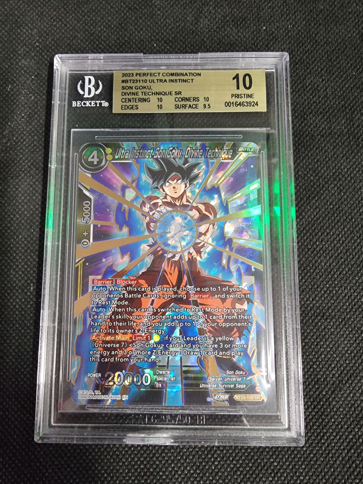 Dragon Ball S Ultra Instinct Son Goku Divine Technique BECKETT 10 PRISTINE