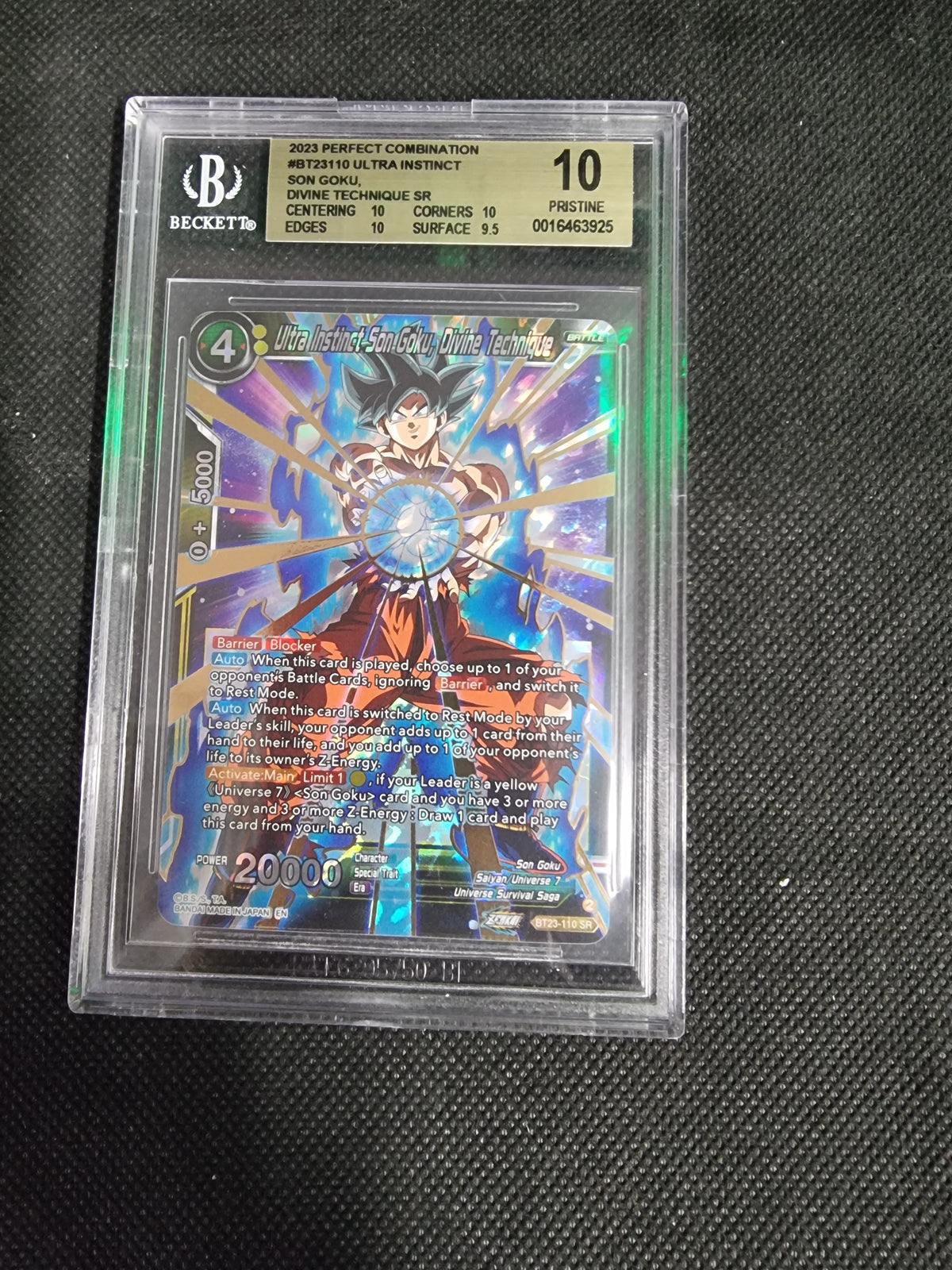 Beckett 10 Ultra Instinct Son Goku Divine Technique BT23-110 SR Pristine