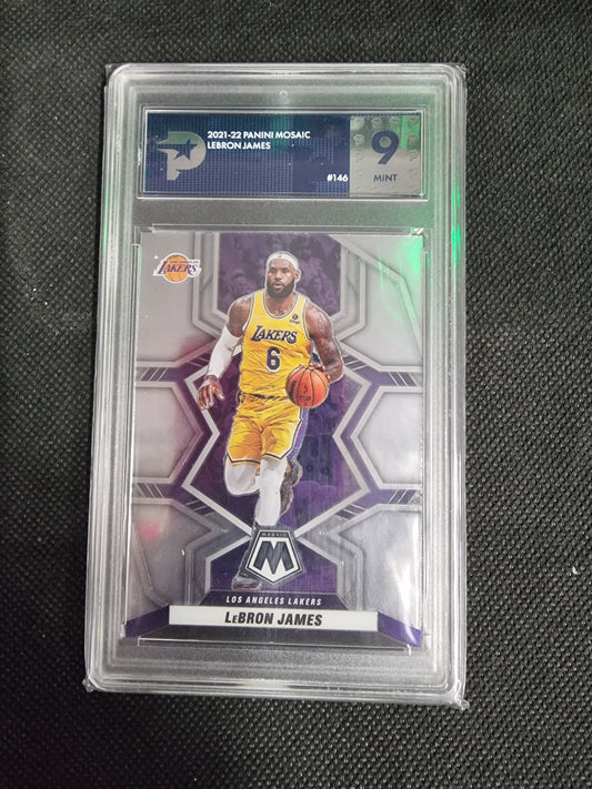 2021-2022 Panini Mosaic LeBron James #146 Los Angeles Lakers PSG 9 MINT
