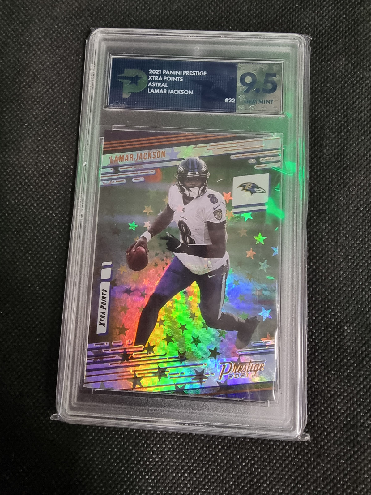 2021 PANINI PRESTIGE XTRA POINTS ASTRAL LAMAR JACKSON PSG 9.5 GEM MINT