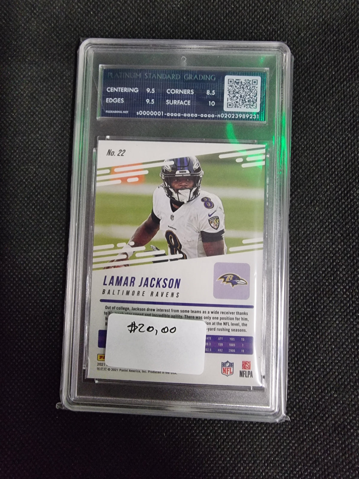 2021 PANINI PRESTIGE XTRA POINTS ASTRAL LAMAR JACKSON PSG 9.5 GEM MINT